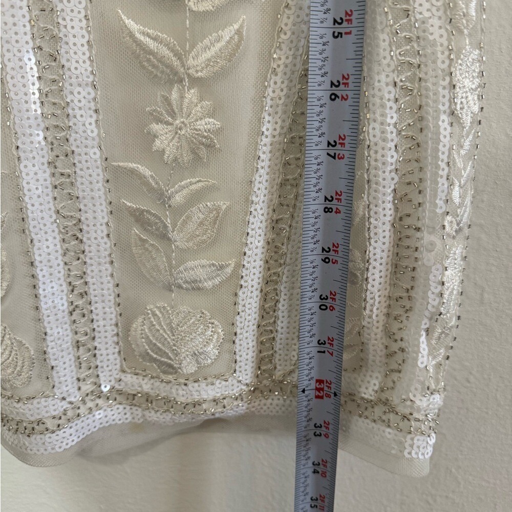 Lulus White Sequin Beaded Embroidered Bodycon Mini Dress Size‎ Small (730) - Picture 12 of 15
